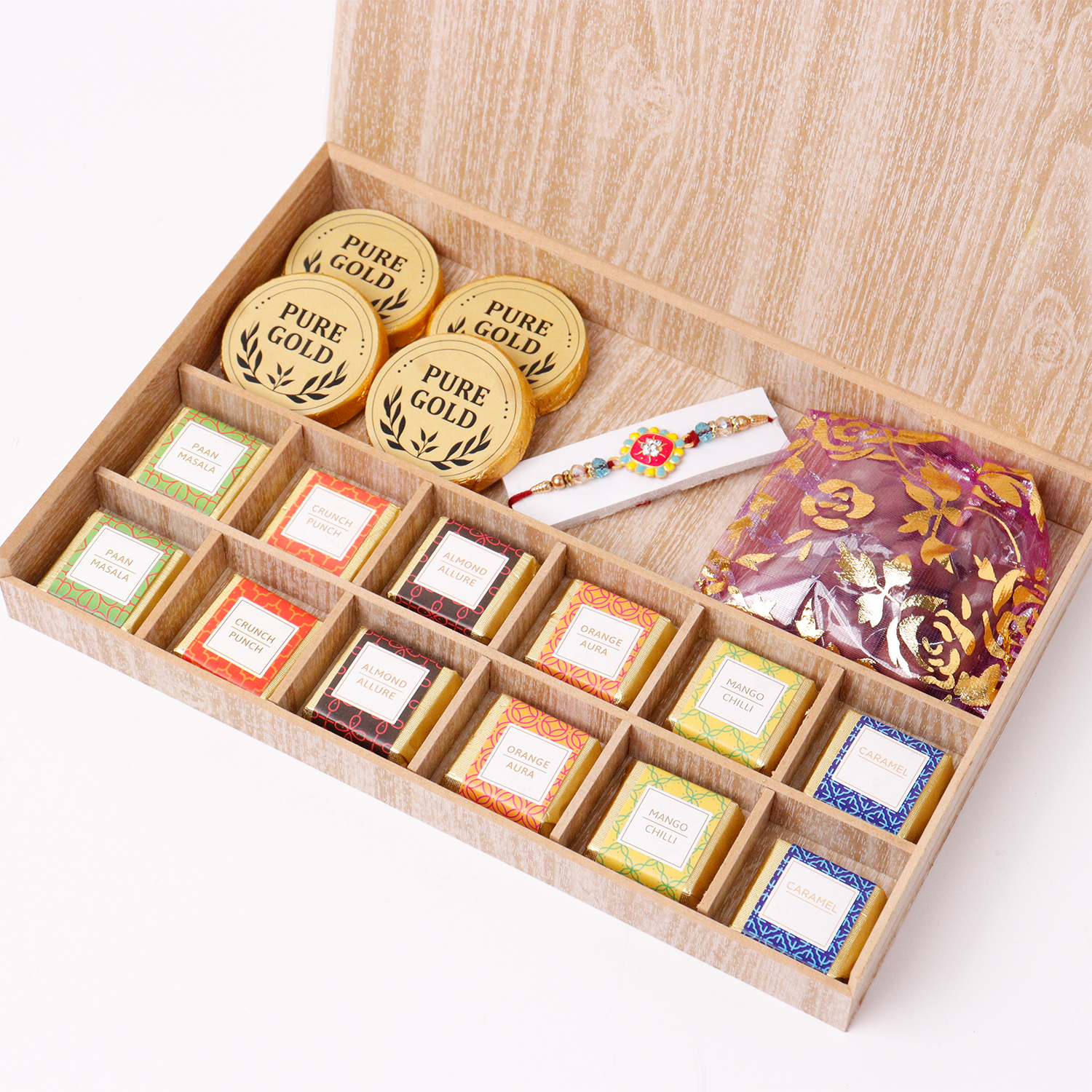 Premium Rakhi Wooden Hamper