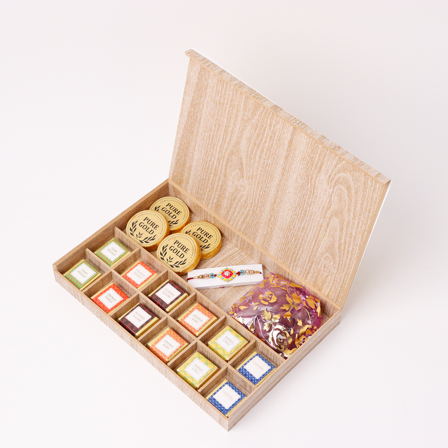 Premium Rakhi Wooden Hamper