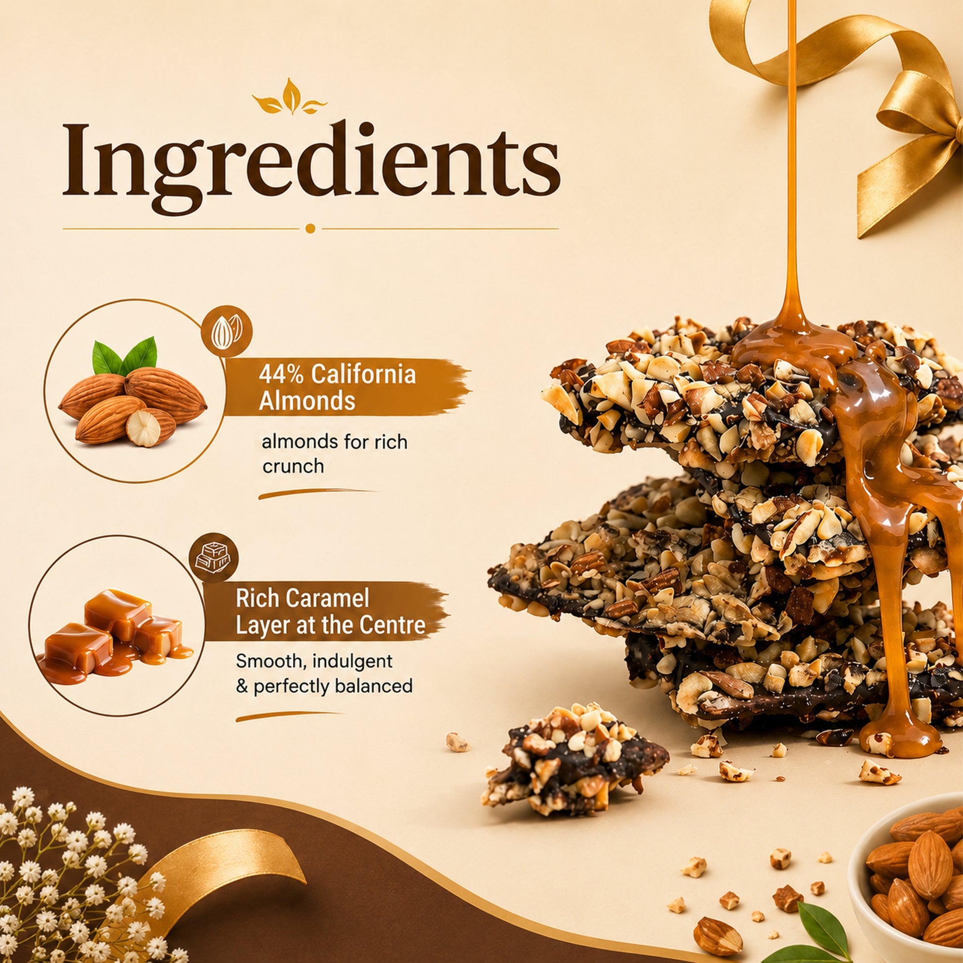Ruchoks Almond Praline_Premium Chocolate Brittles  (10 Units)