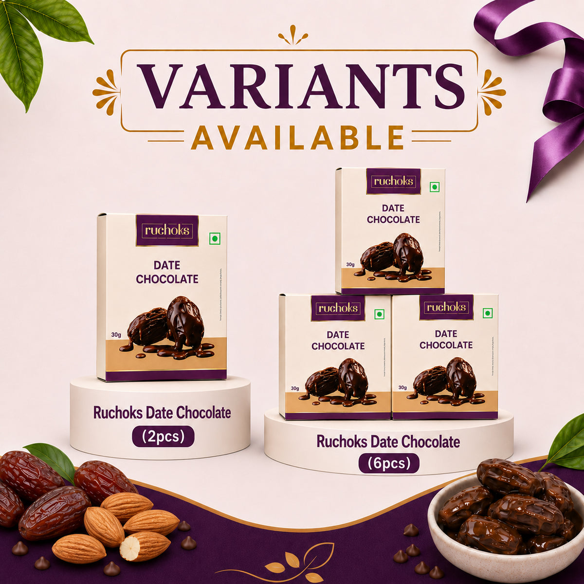 Ruchoks Dates Premium Chocolate Fudges  (150 g)
