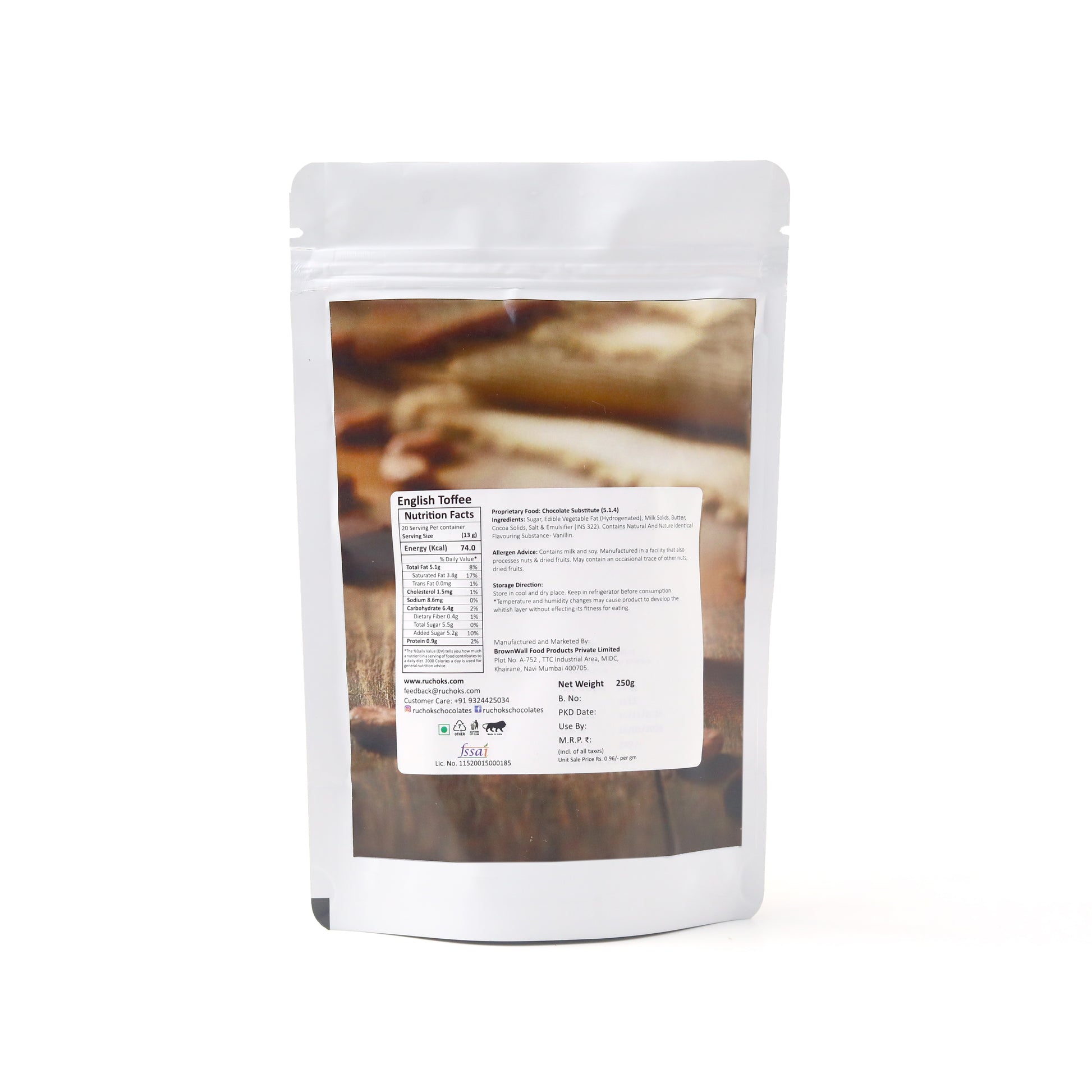 English Toffee Square Chocolate