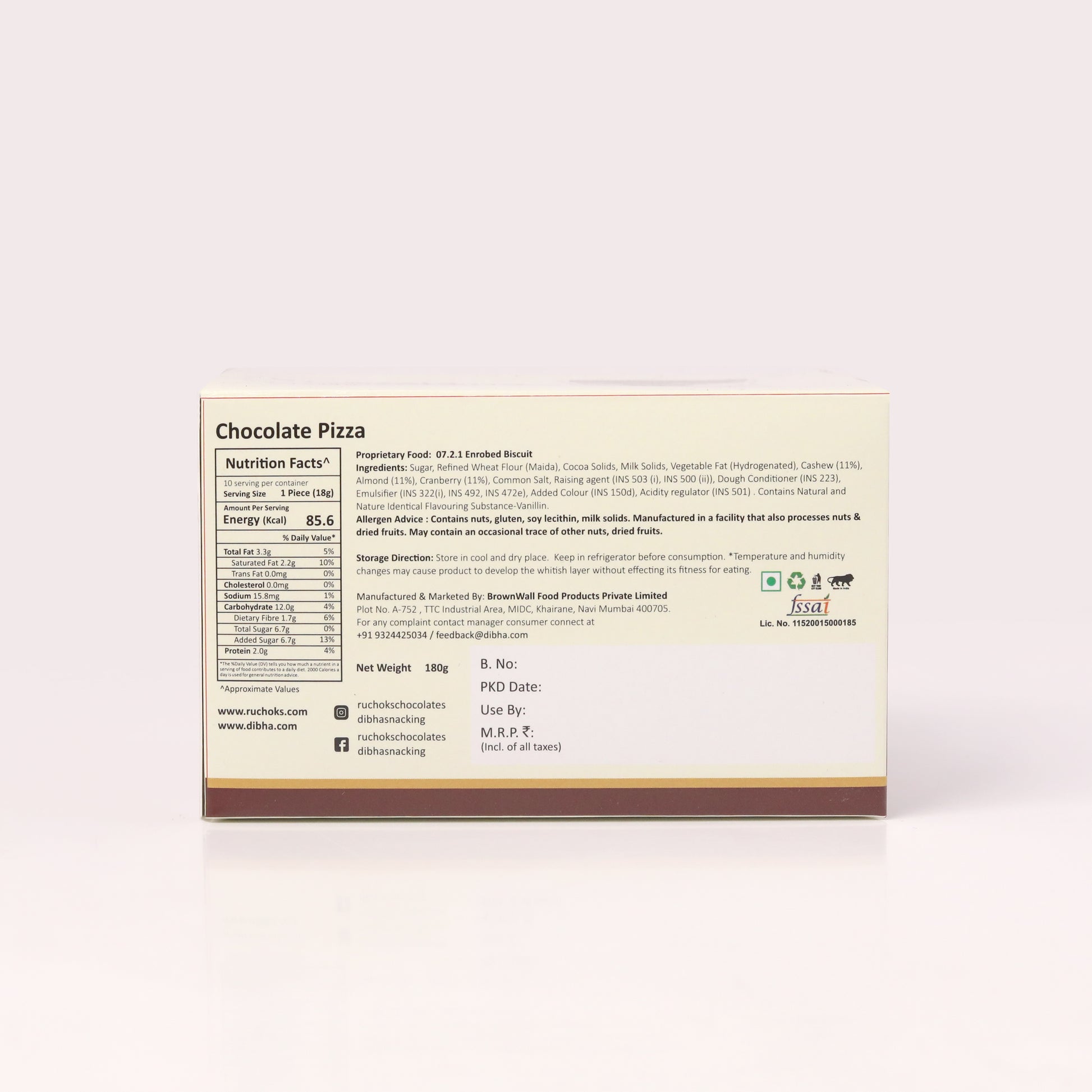 Ruchoks Chocolate Pizza_Premium Chocolate Brittles  (10 Units)