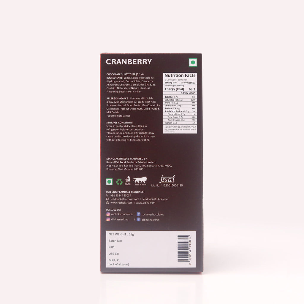 Cranberry Chocolate Bar