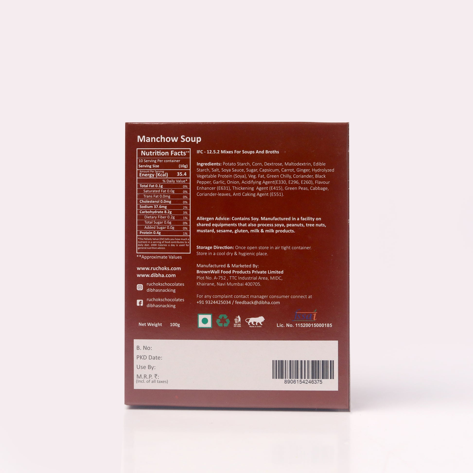 Instant Manchow Soup - Set of 10 Sachets