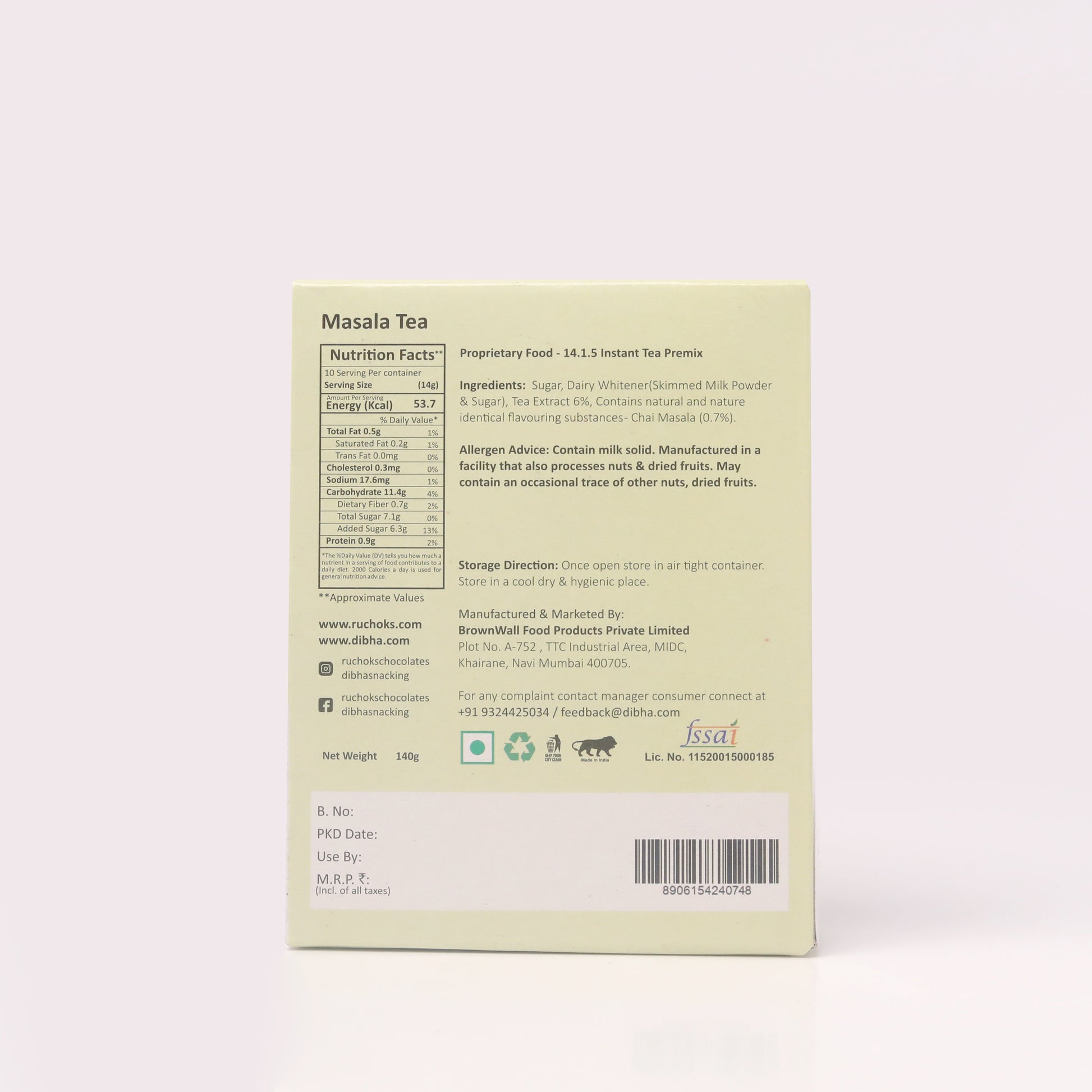 Instant Masala Tea - Set of 10 Sachets