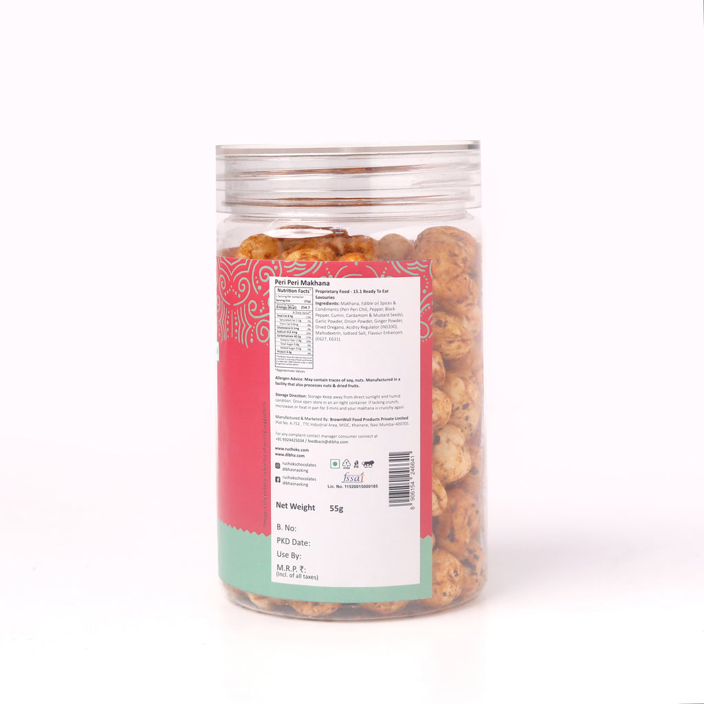DIBHA - HONEST SNACKING Peri Peri Flavour Makhana, 55g
