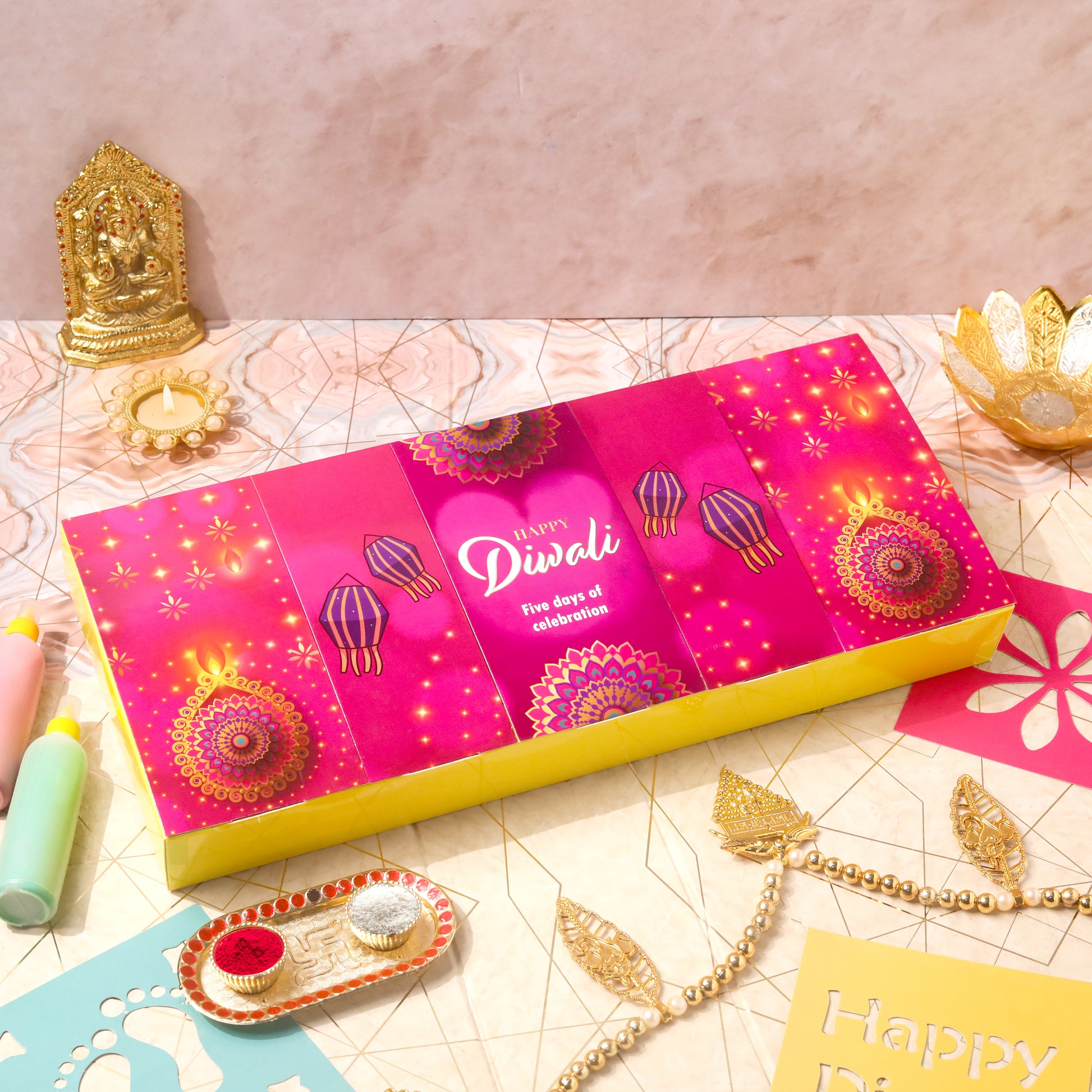 Ruchoks Premium Pooja Kit 5 Days Celebration With Cracker Chocolates