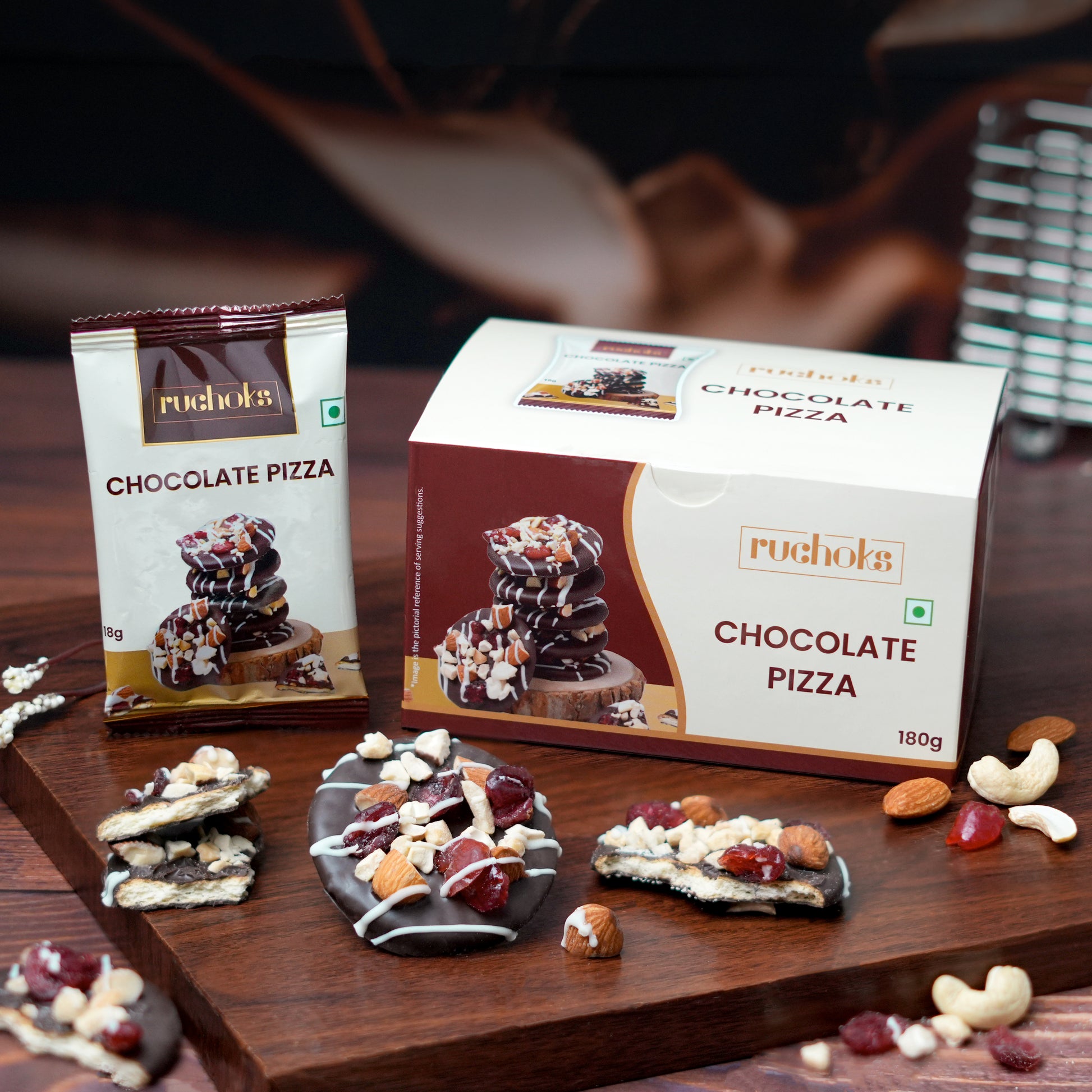 Ruchoks Chocolate Pizza_Premium Chocolate Brittles  (10 Units)