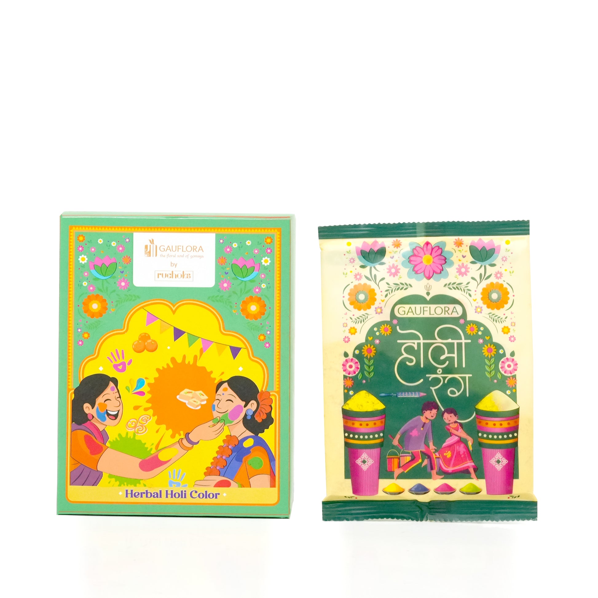 Organic Herbal Holi Colours - Pack of 4 - 400 gms