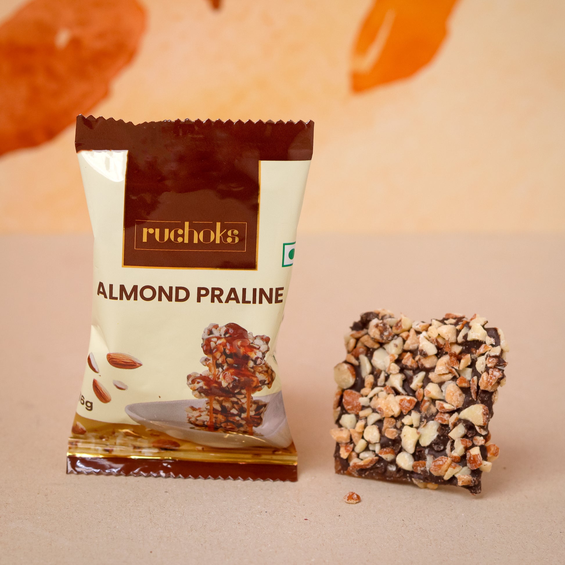 Ruchoks Almond Praline_Premium Chocolate 2 Pcs (Pack of 2),32g