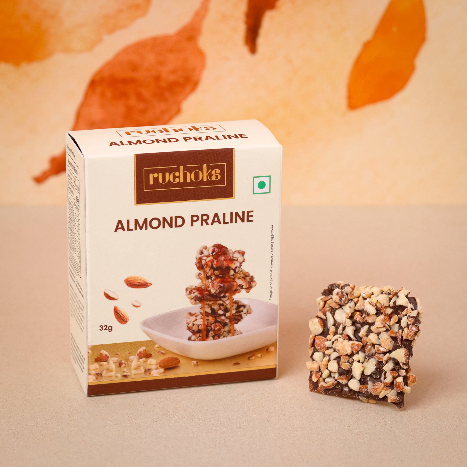Ruchoks Almond Praline_Premium Chocolate 2 Pcs (Pack of 2),32g