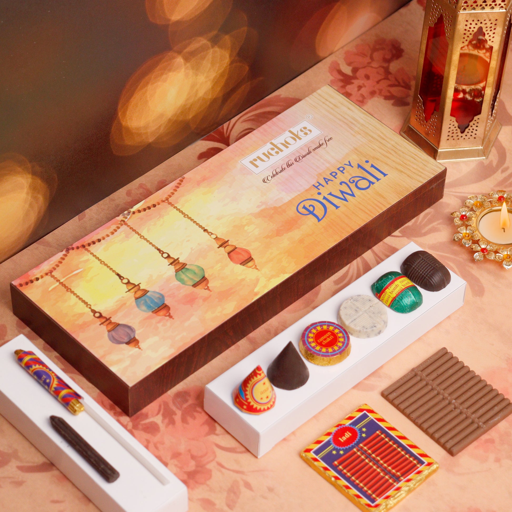 Ruchoks Premium Diwali Cracker Wooden Box (W2)