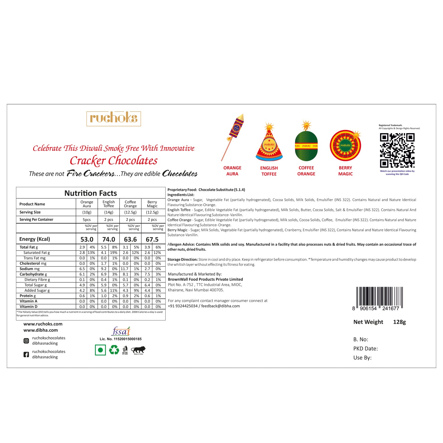 Ruchoks Premium Diwali Cracker Chocolates (P4)